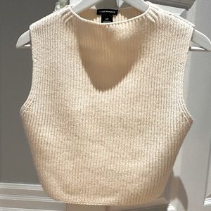 Club Monaco Cropped Cream Sweater